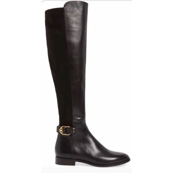 Tory Burch over the knee boots Marsen black leather suede 8 - Picture 13 of 16